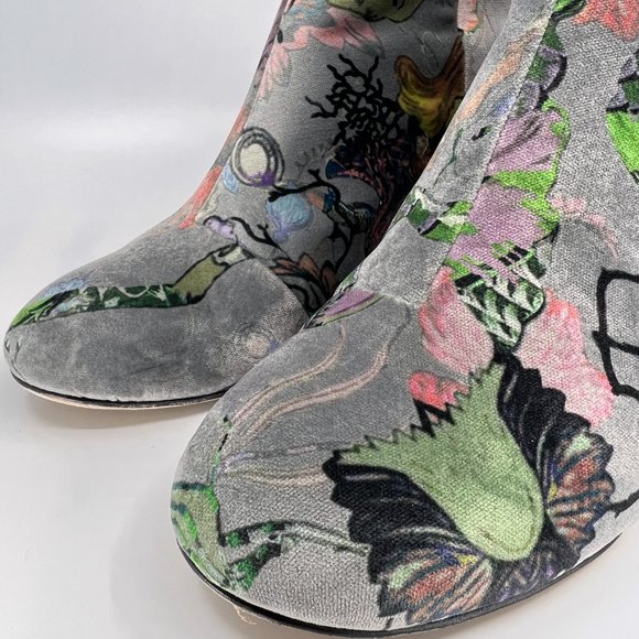 RAG & BONE Drea Floral Velvet Ankle Boot Size 39.5 US 9.5 Box/Dust Cover Italy - Picture 3 of 11